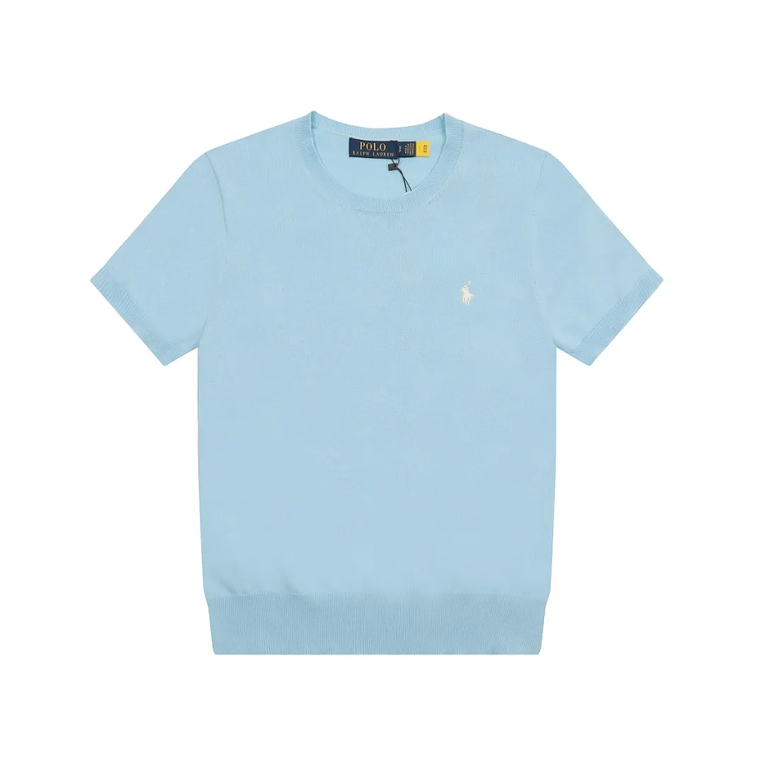🅿️156 "Top quality" Style number: DS008# (not off the shelves all year round) [Ralph Lauren round neck solid color pony embroidered logo knitted short sleeves] ✅Ralph Lauren classic basic versatile knitted short sleeves for all seasons ✅Main supplier platform live broadcast Wholesale entity Replenish if out of stock Not off the shelf ✅ZP quality 1:1 version Scan the code to enter the GF website Counter quality ✅Detailed quality is the only one in Guangzhou Imported quality cotton yarn, focusing on high-end, cost-effective, good quality needless to say ✅The version is restored to the original version, loose, comfortable and stress-free, simple is high-end, classic is timeless ✅The upper body is simple and easy to match, a must-have for goddess ootd. Good-looking clothes are never picky. A must-have in the goddess' wardrobe. Size: S-XL Color: Army green, off-white, black, light pink, khaki, navy, light blue, mint green